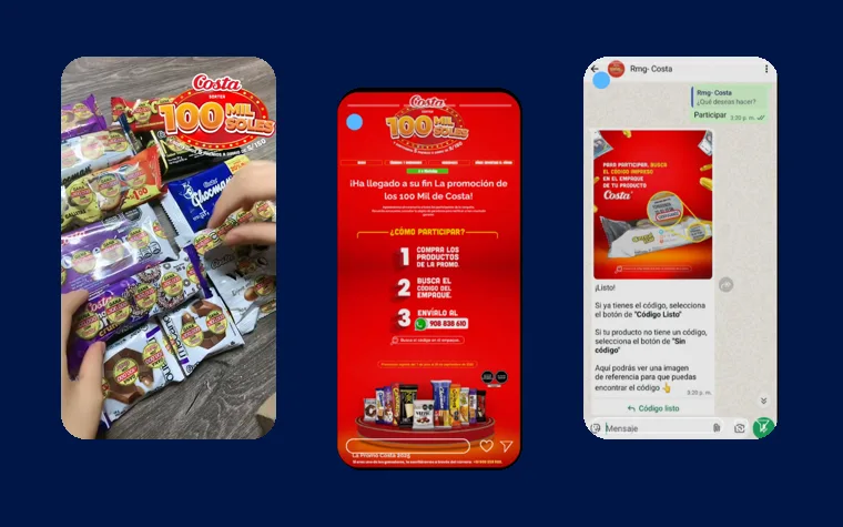Los 100 mil de Costa: creadora UGC, web de la promoción y chatbot de WhatsApp